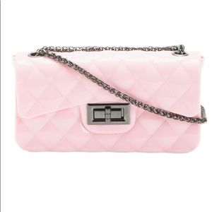 New crossbody light pink shine quilted jelly purse.